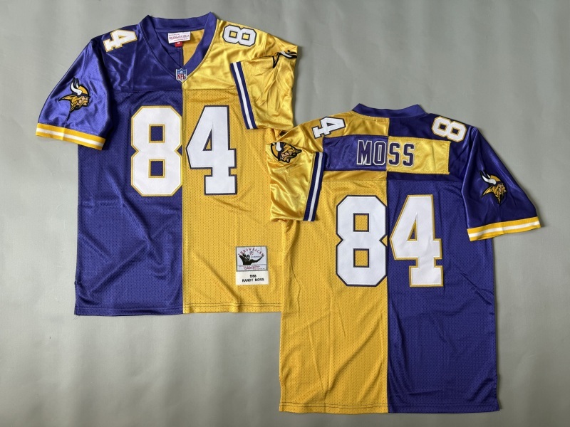 Men 2025 Minnesota Vikings #84 Moss purple yellow Throwback Limited NFL Jersey style 001->minnesota vikings->NFL Jersey